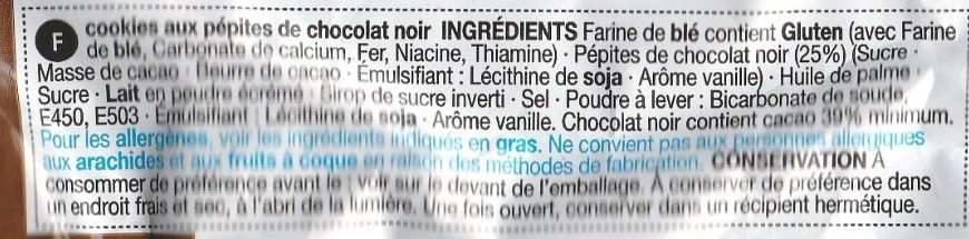 Chocolate Chip Cookies - Ingrediënten - fr