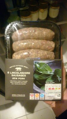 6 Lincolnshire Sausages - Product - fr