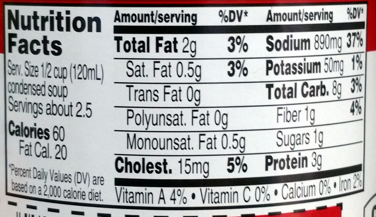 Chicken Noodle Condensed Soup - Nutrition facts