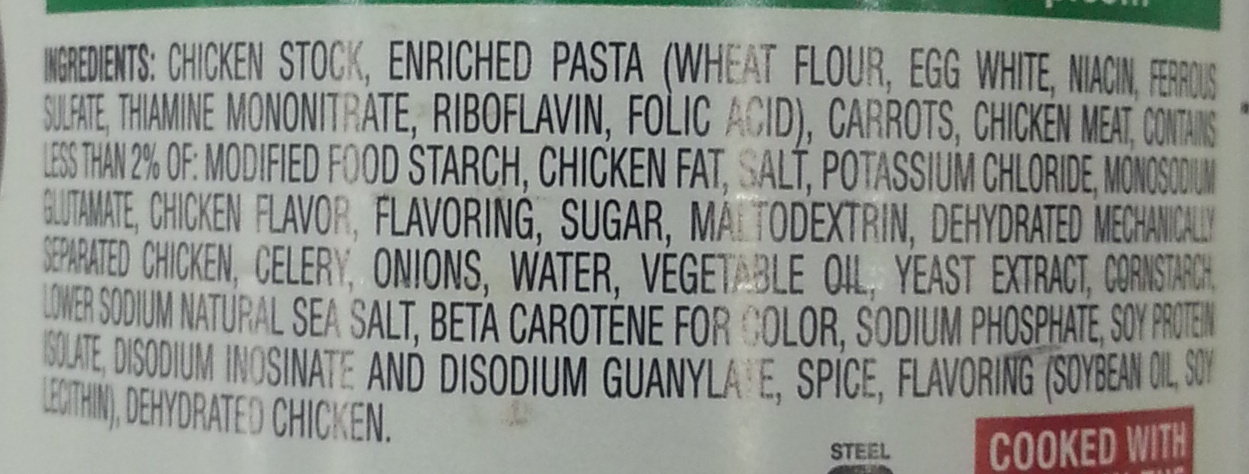 Campbell's condensed soup pasta - Ingredients