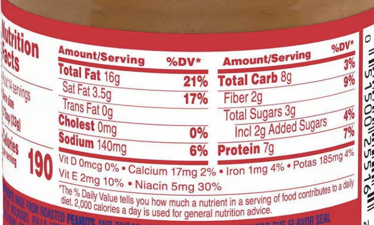 Jif peanut butter - Nutrition facts