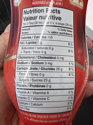 Sunday syrup - Nutrition facts