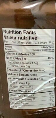 Beurre d’arachide - Nutrition facts