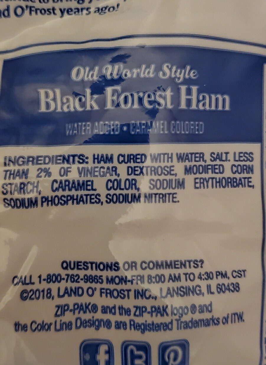 Black forest ham - Ingredients