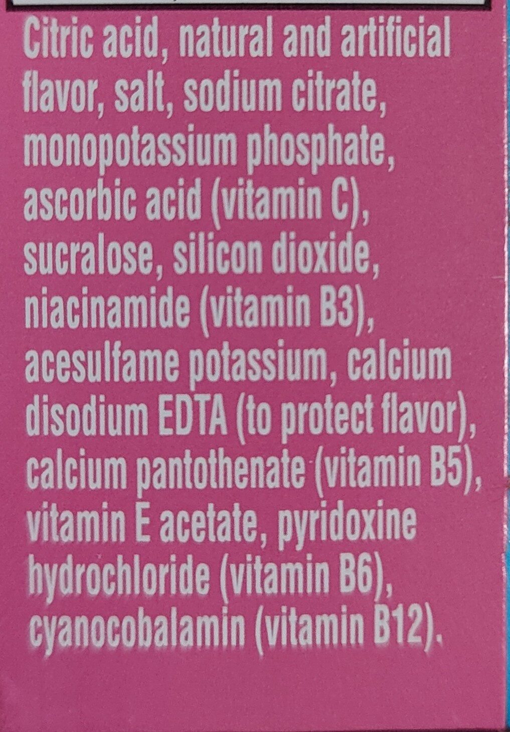 Raspberry Lemonade Electrolyte Water Beverage Mix - Ingrediënten - en
