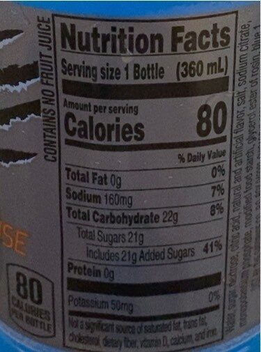 Gatorade - Nutrition facts