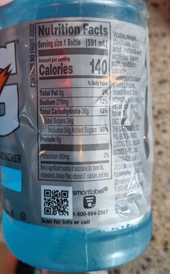 Gatorade® Thirst Quencher Cool Blue™ - Tableau nutritionnel - en