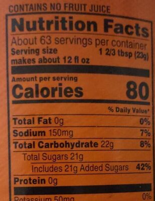 Orange instant - Nutrition facts