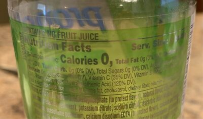 Kiwi Strawberry Water Beverage 20 Fluid Ounce Bottle - Nutrition facts