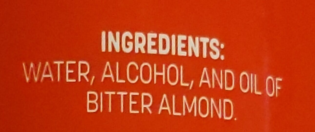 Pure Almond Extract - Ingredients