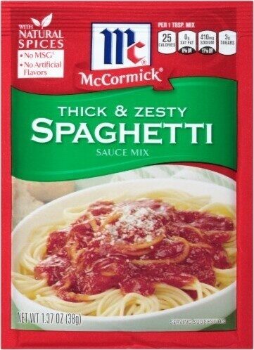 Thick and zesty spaghetti sauce mix - Product