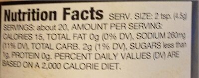 Chicken Rub - Nutrition facts