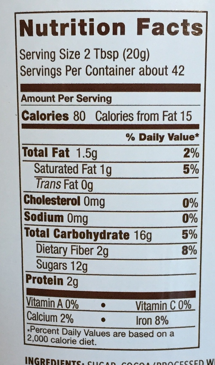 College Ruled Notebook - Nutrition facts