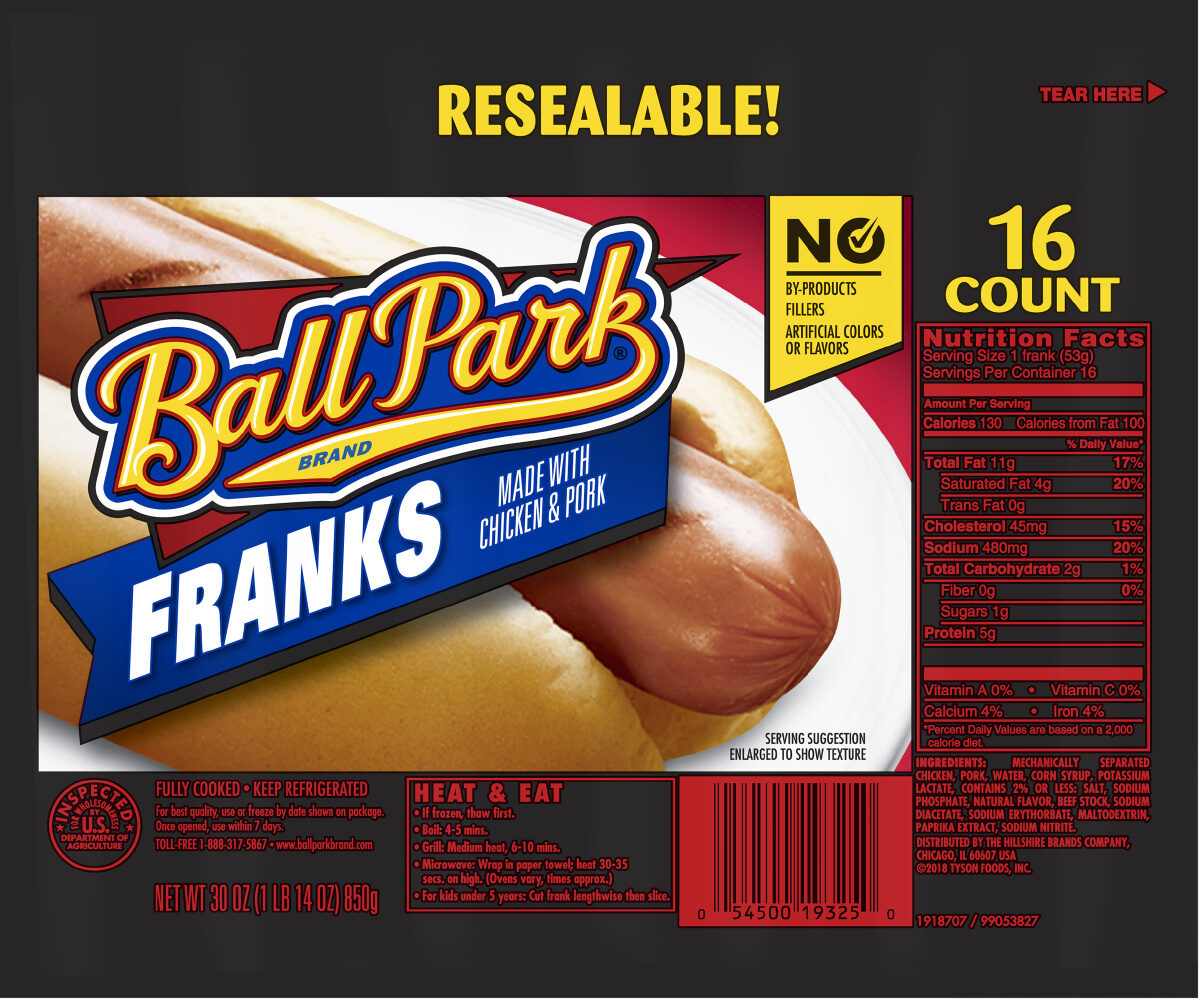 Franks made with chicken and pork - Product