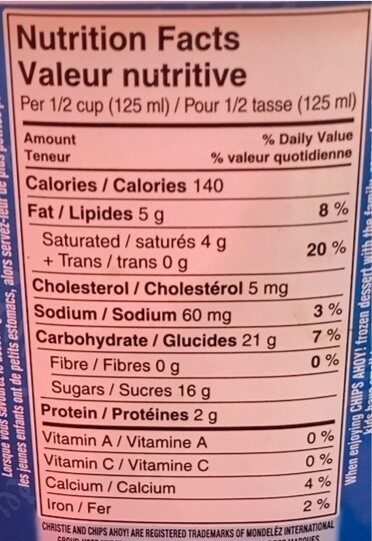 Chips ahoy - Nutrition facts - fr
