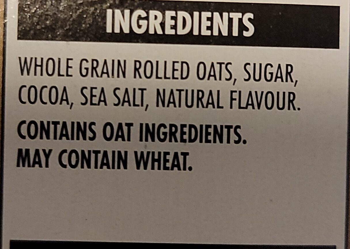Instant Oatmeal - Ingrédients - en