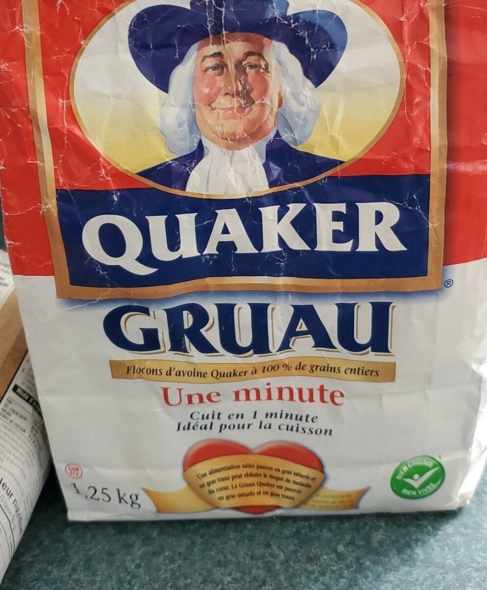 Gruau Quaker 1 minute  pour la cuisson - Produit