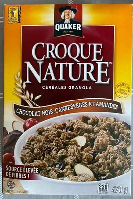 Croque Nature Chocolat noir, Canneberges et amandes - Produit