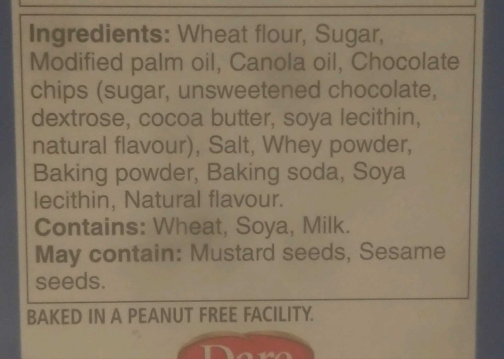 Chocolate Chip Cookies - Ingredients