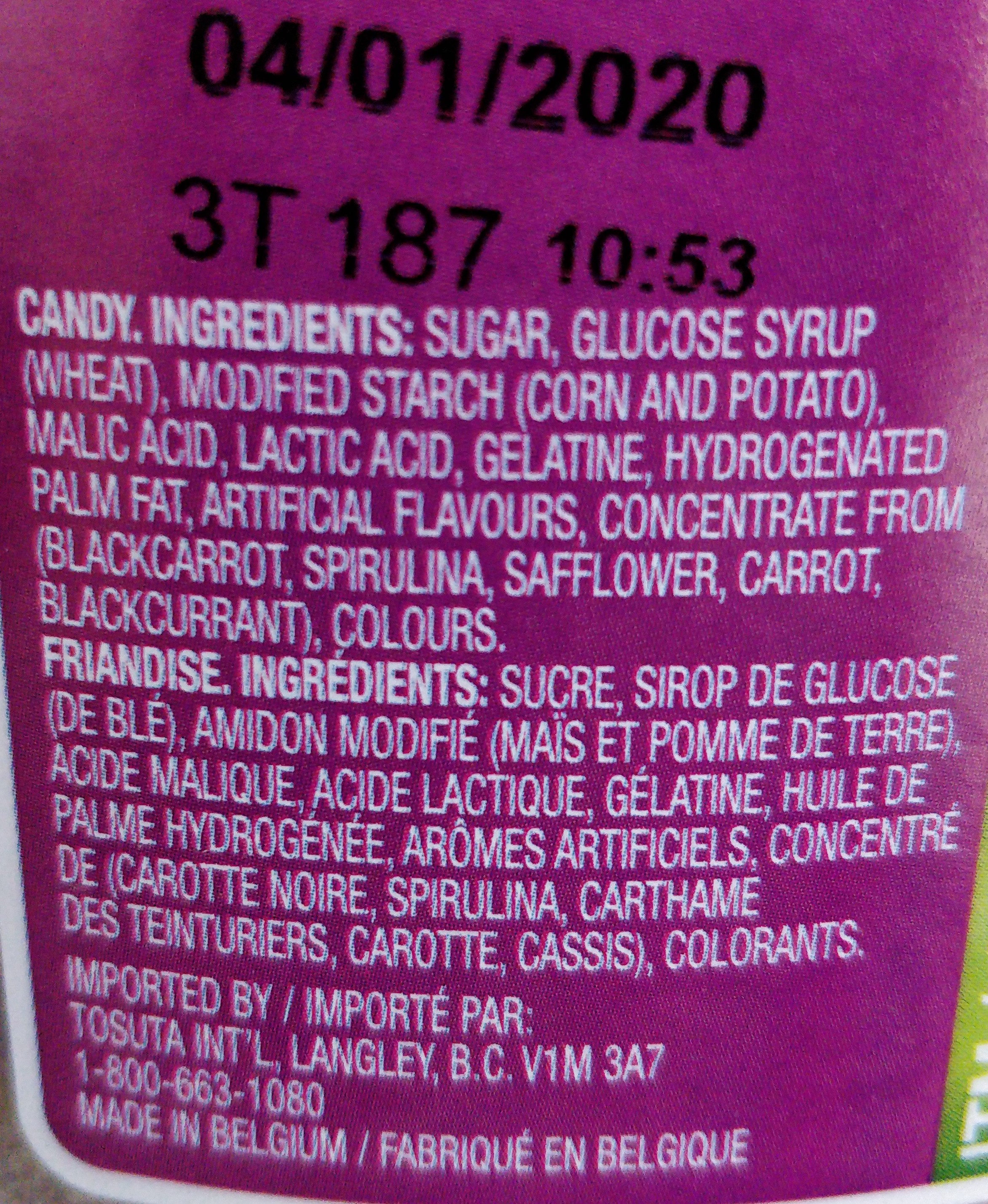 Sour suckers - Ingredients - fr