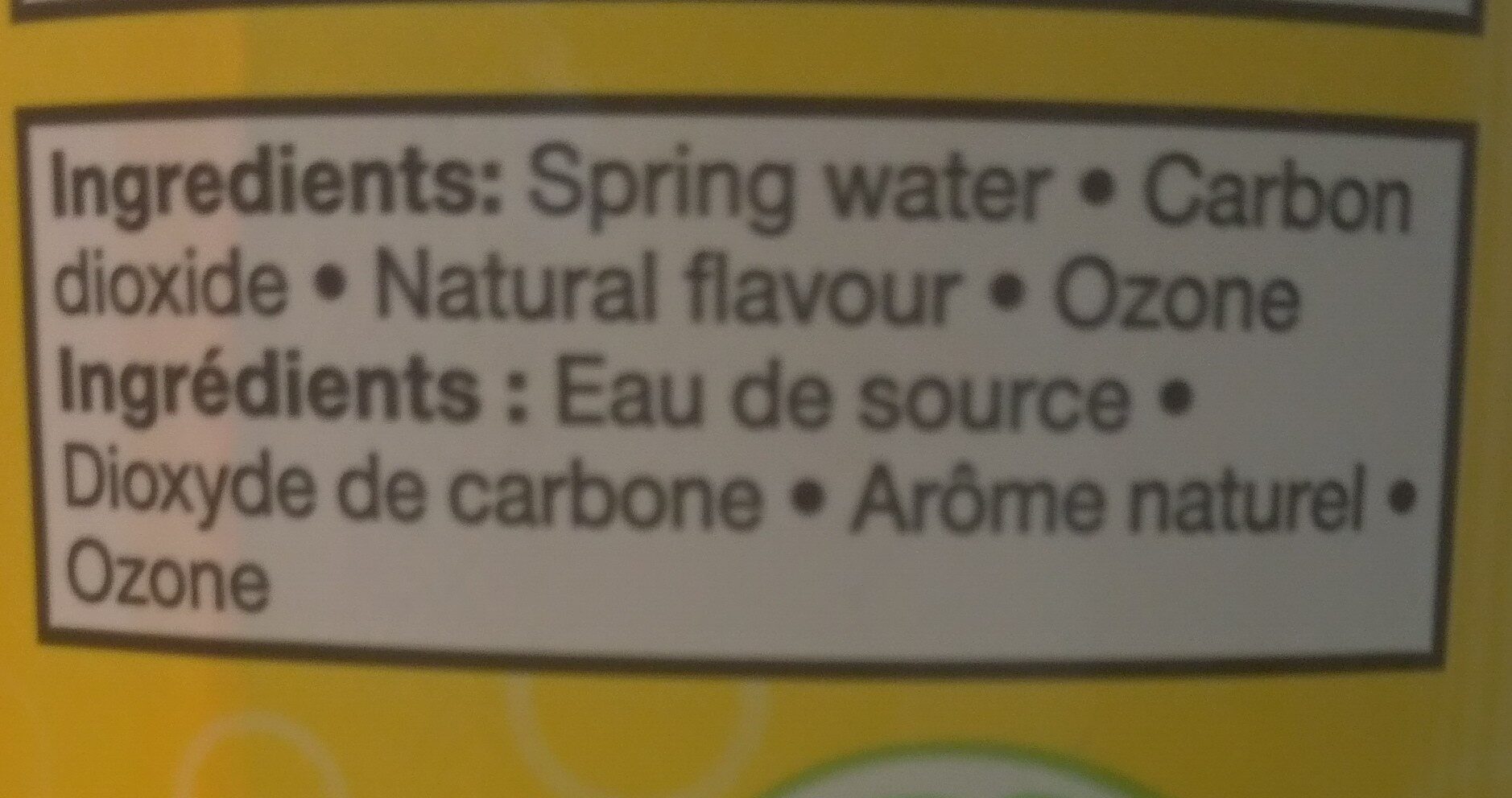 Lemon Lime Flavour Carbonated Spring Water - Ingrédients