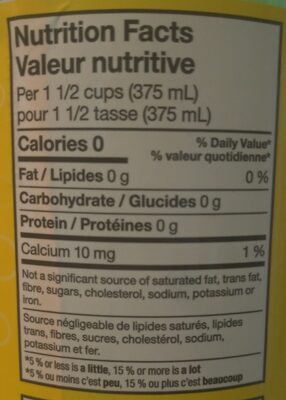 Lemon Lime Flavour Carbonated Spring Water - Tableau nutritionnel