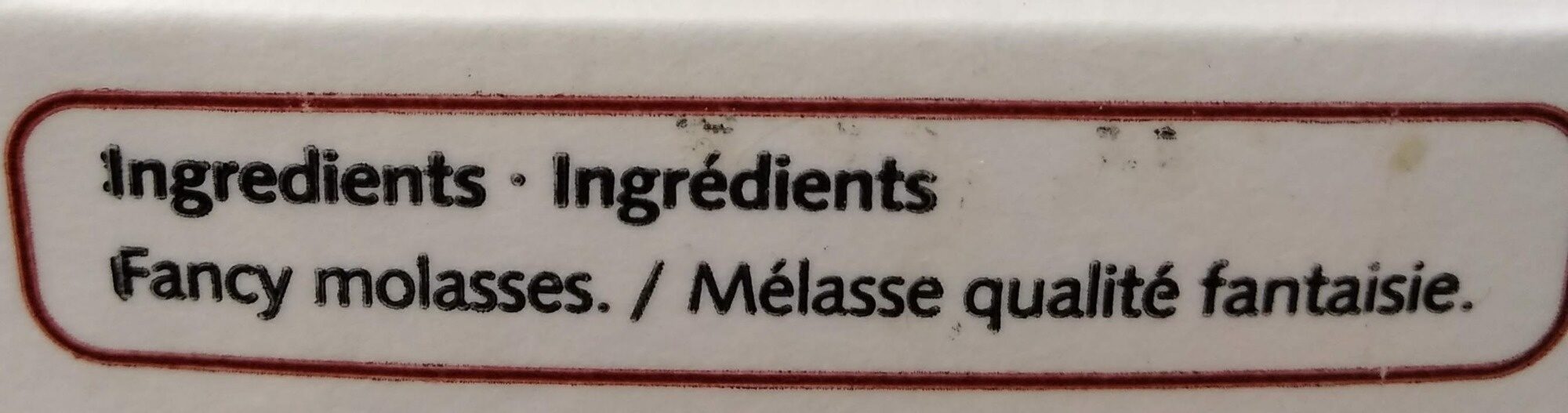 Fancy molasses - Ingredients