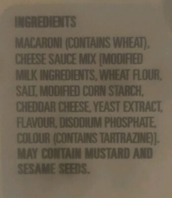 Macaroni & Cheese - Ingredients
