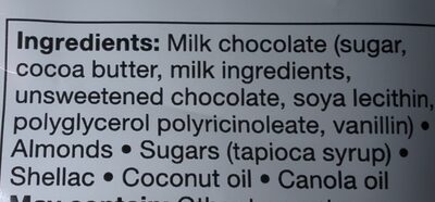 almonds (milk chocolate covered) - Ingrédients
