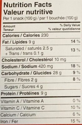 Pizza Pochettes Deluxe - Nutrition facts - fr