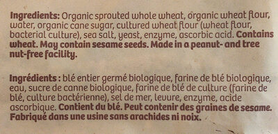 Organic Sprouted Power Soft Wheat Bread - Ingrédients - en