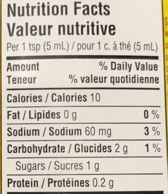 Moutarde Au Miel (comprimable) - Nutrition facts