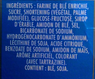 Biscuits (feuille D'érable) - Ingredientes - fr