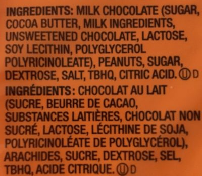 Hershey's Reese Snack Size Peanut Butter Cups Candy - Ingrédients