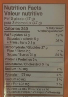 Snack Size Peanut Butter Cups - Tableau nutritionnel