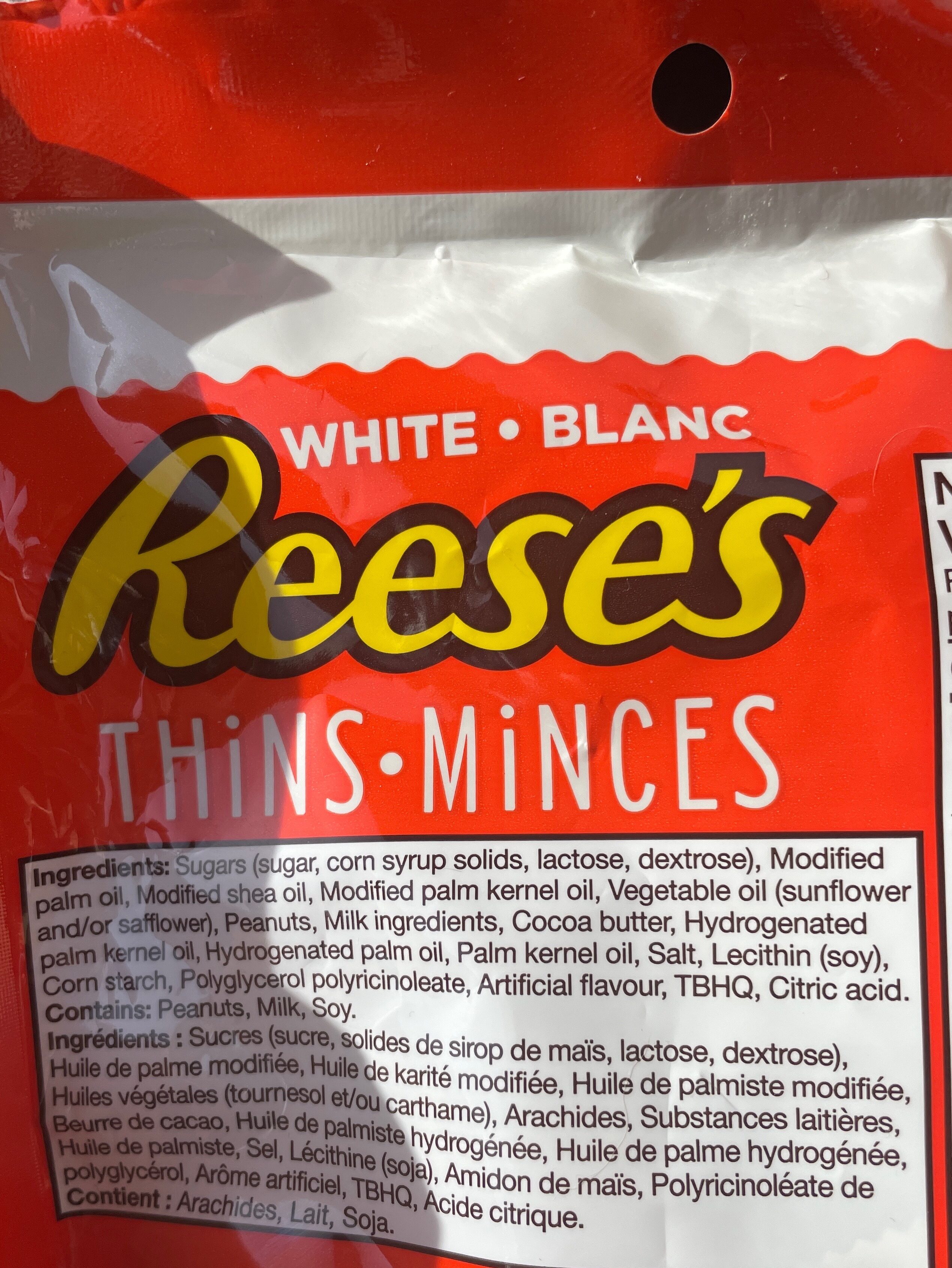 Reese's blanc minces - Ingrédients
