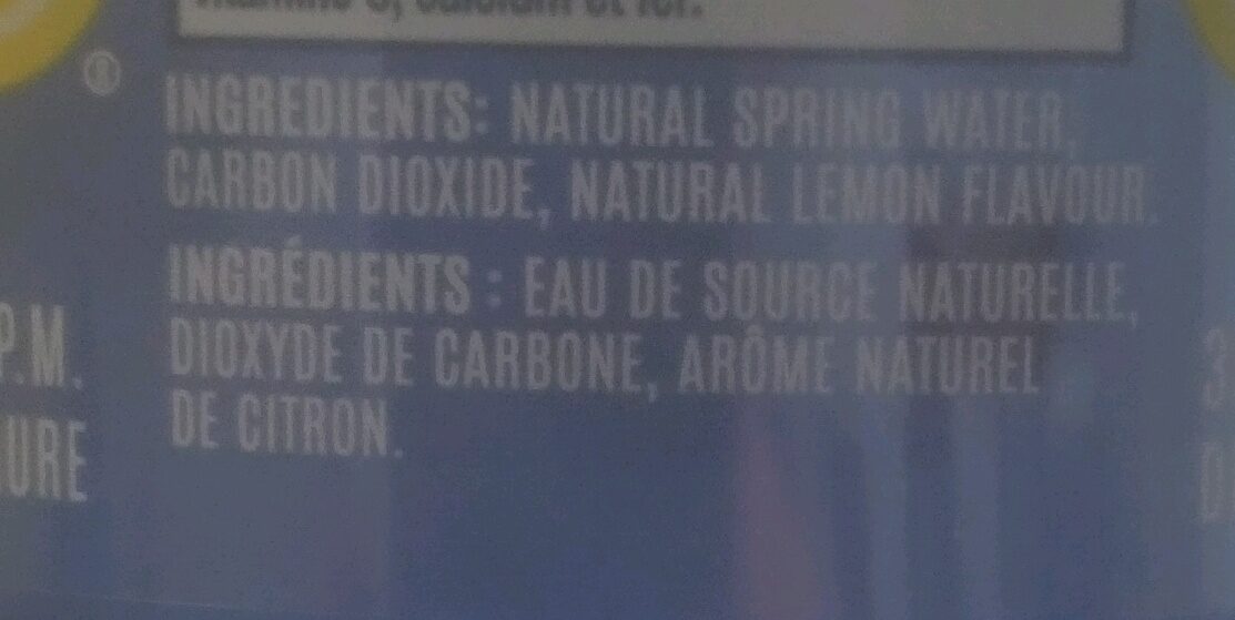 Lemon Flavour Carbonated Natural Spring Water - Ingredients