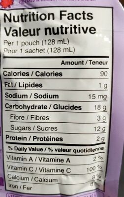 Heinz Baby Pear Raspberry yogourt & oatmeal - Tableau nutritionnel