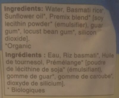 Organic Basmati Rice - Ingrédients