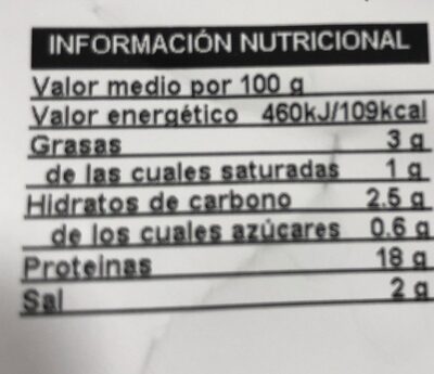 Finísimo Jamón Cocido - Informació nutricional - es