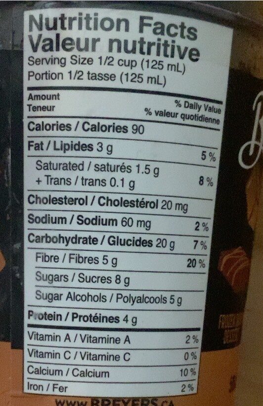 Creme glacee caramel brownie - Nutrition facts - fr