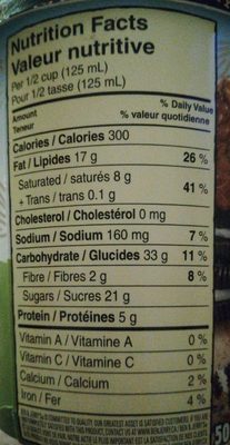 Peanut Butter & Cookies - Nutrition facts - fr