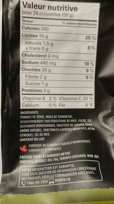 Chips - Ingredients - fr