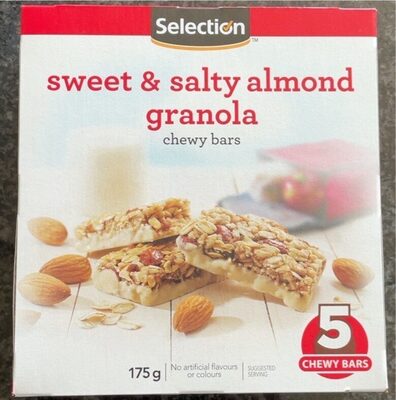 Calories in Selection Sweet & Salty Almond Granola Chewy Bars