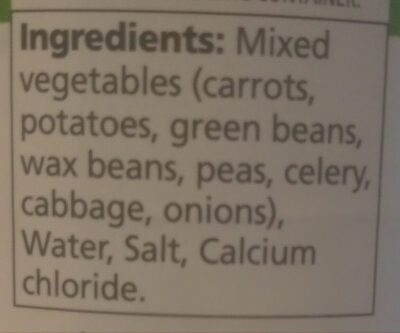Mixed Vegetables - Ingredienser - en