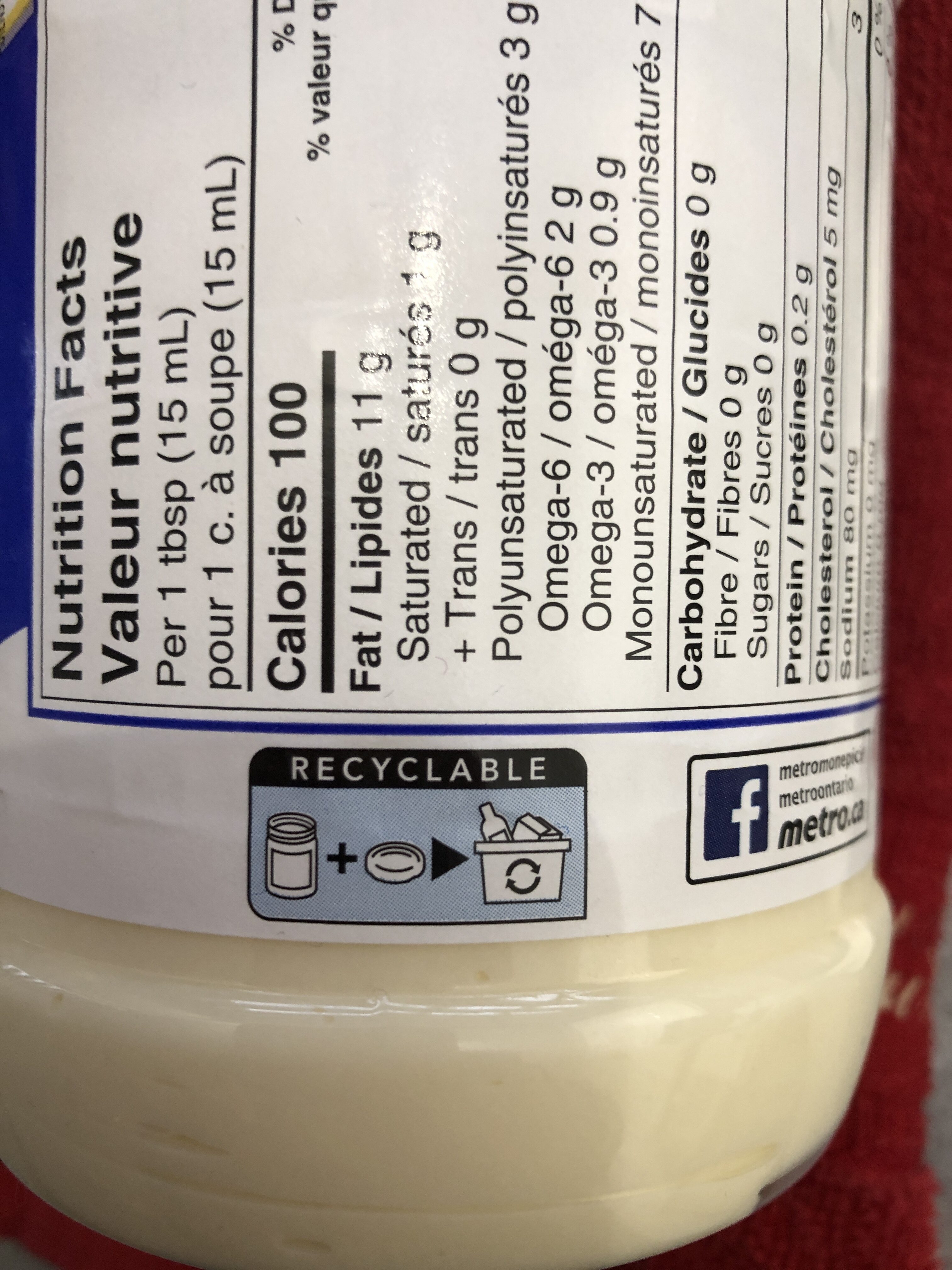 Mayo - Recycling instructions and/or packaging information