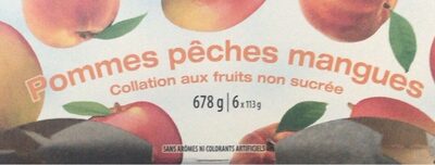 Collation aux fruits : pommes pêches et mangues - Produit