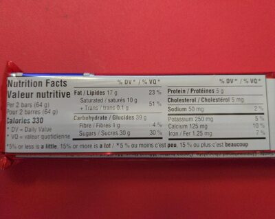 Kit Kat Chunky - Nutrition facts - fr