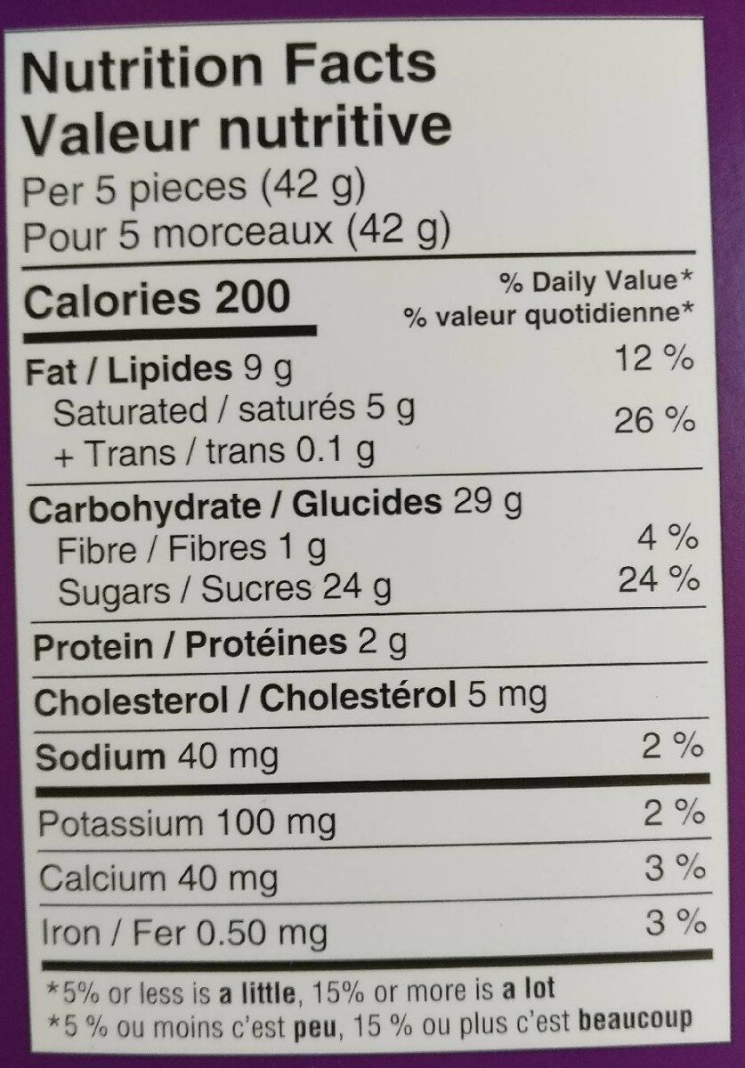Quality Street - Nutrition facts - fr