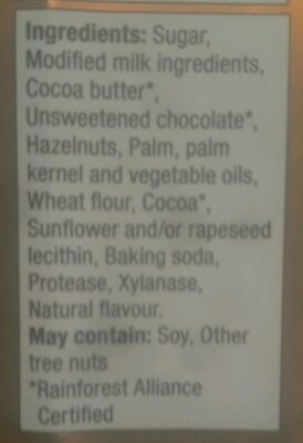 Hazelnut Crunch KitKat - Ingredients